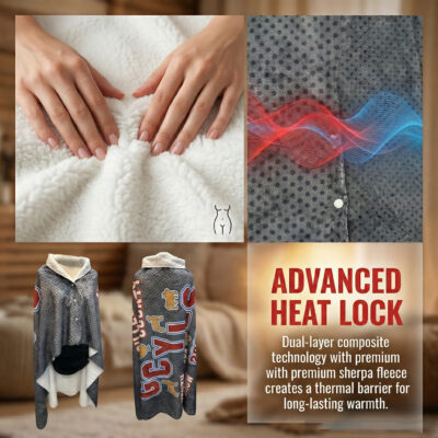 Wearable Sherpa Blanket with Buttons - Image 2