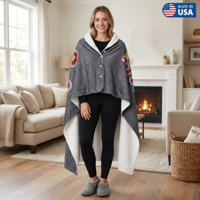 Wearable Sherpa Blanket with Buttons - Image 1