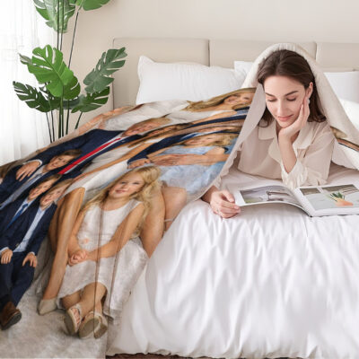 Sherpa Linen Style Blanket - Image 1