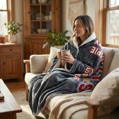 Wearable Sherpa Blanket with Buttons - Image 3