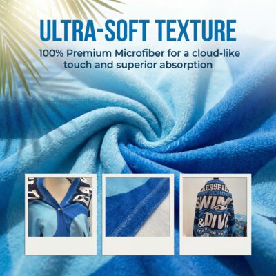 Wearable Microfiber Beach Towel with Button - Image 4